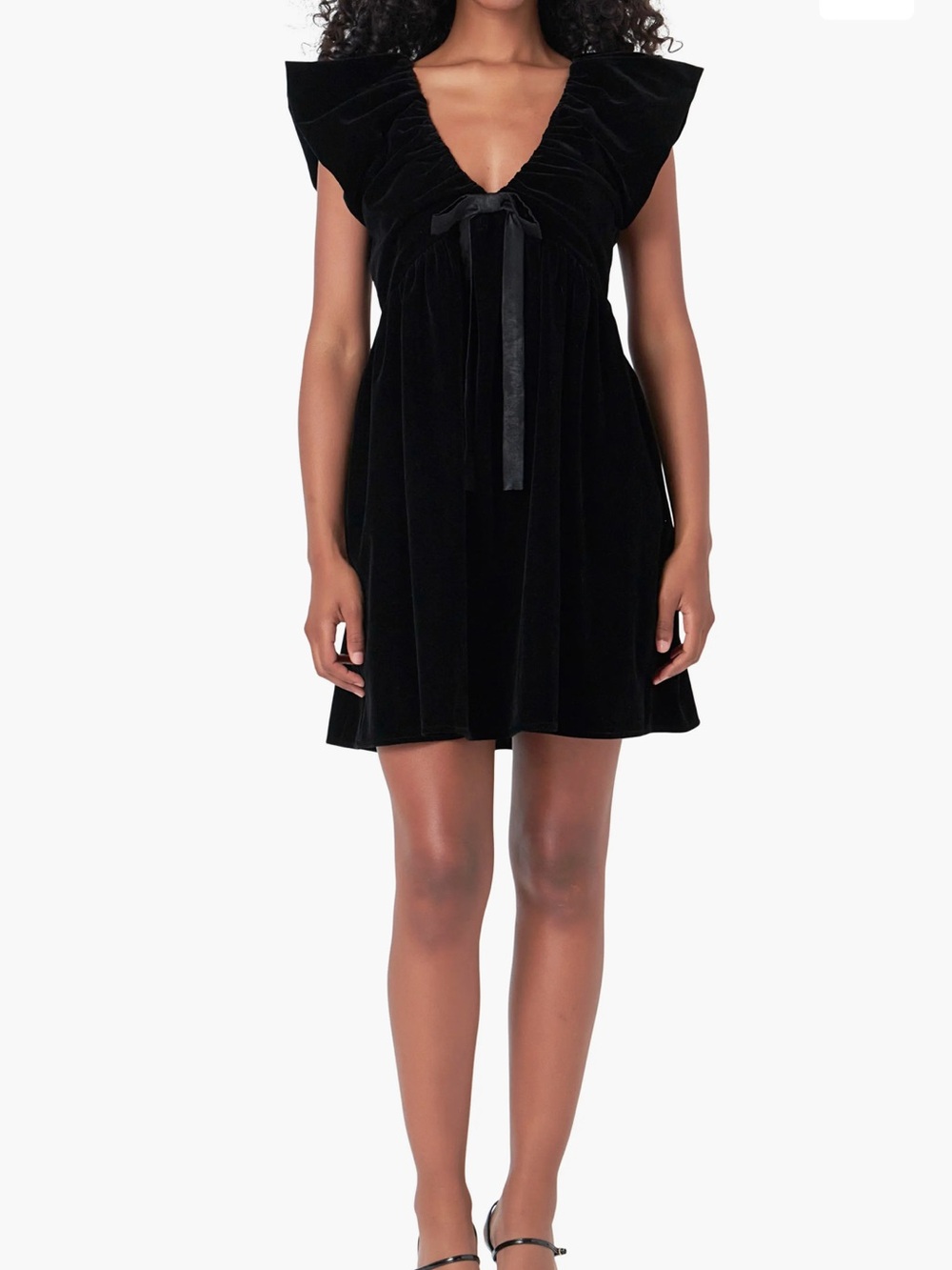 Endless Rose Velvet Satin Bow Mini Dress